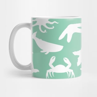 Underwater white silhouette animals world Mug